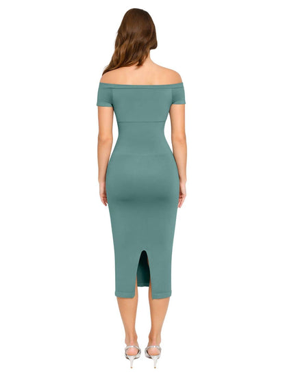 Off-Shoulder Shapewear Split Dress